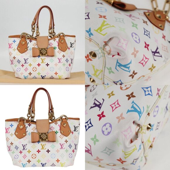 LOUIS VUITTON Monogram Multicolor Annie MM Tote Bag White M40307 LV Auth 131091V - Picture 14 of 14